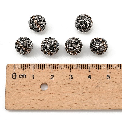 Round Grade A Rhinestone Clay Pave Beads RB-O027-02-1