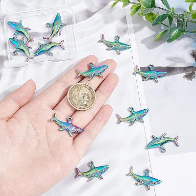 12Pcs Rack Plating 304 Stainless Steel Pendants STAS-UN0036-36-1