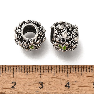 Rack Plating Alloy Enamel European Beads PALLOY-P307-14AS-1