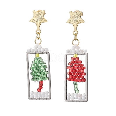 201 Stainless Steel Dangle Stud Earring EJEW-MZ00188-1