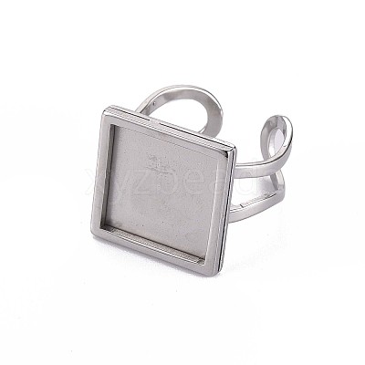 Non-Tarnish 201 Stainless Steel Cuff Pad Ring Settings X-STAS-S080-041C-P-1