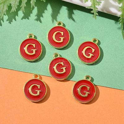 Golden Plated Alloy Enamel Charms X-ENAM-S118-03G-1