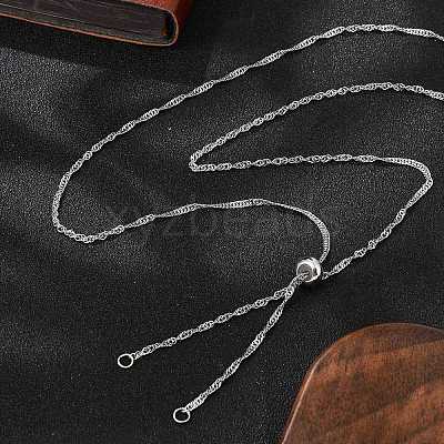 304 Stainless Steel Singapore Chain Necklace Making AJEW-JB01334-02-1