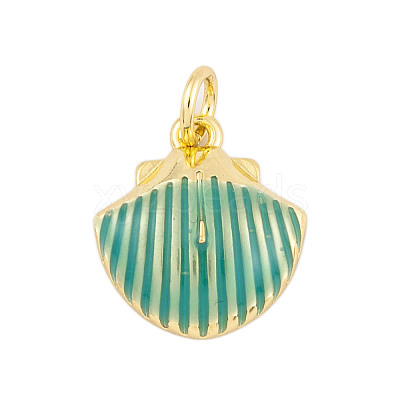 Rack Plating Brass Enamel Pendants KK-P269-09G-04-1