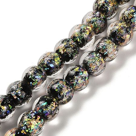 Handmade Dichroic Foil Glass Beads Strands DICH-U001-02K-1