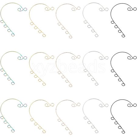 Unicraftale 30Pcs 5 Colors 316 Stainless Steel Ear Cuff Findings STAS-UN0039-44-1