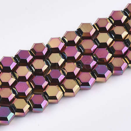 Electroplate Glass Beads Strands EGLA-T018-03-B02-1