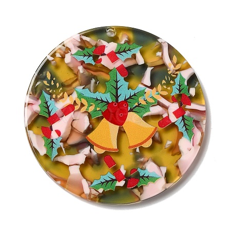 Transparent Christmas Themed Cellulose Acetate(Resin) Pendants OACR-L018-03E-1