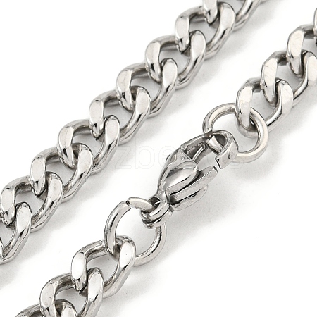 Non-Tarnish 201 Stainless Steel Cuban Link Chain Necklaces for Women and Men NJEW-F322-12P-03-1