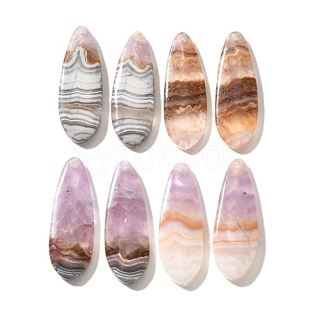 Natural Amethyst Lace Agate Pendants G-A244-07E-1