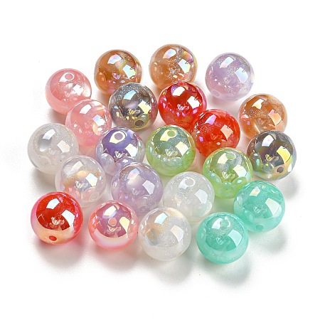 UV Plating Iridescent Acrylic Beads MACR-K353-30-1