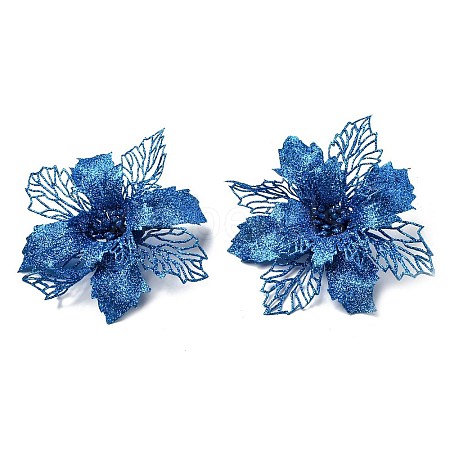 Plastic Glitter Artificial Flower HJEW-R124-02-1