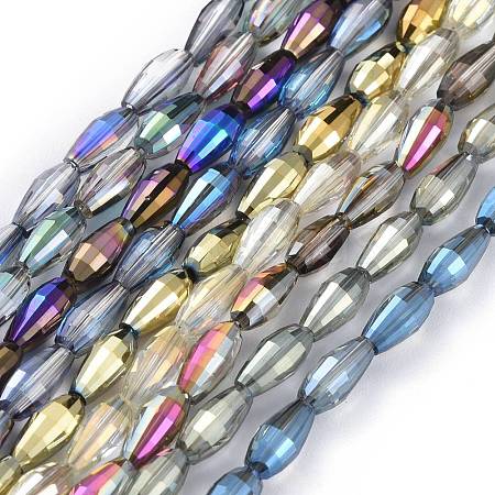 Electroplated Glass Beads Strands EGLA-H100-01-1