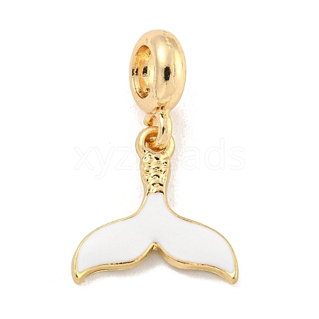 Rack Plating Alloy Enamel Fishtail European Dangle Charms FIND-B034-49G-02-1