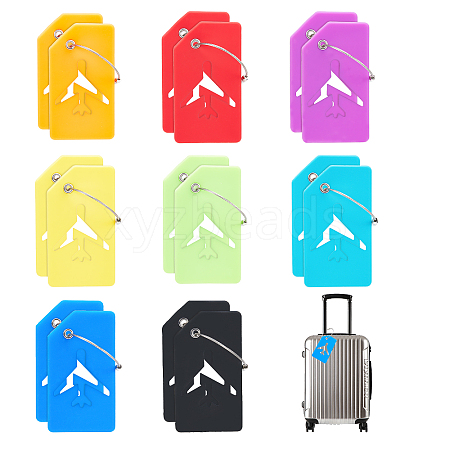 CRASPIRE 16 Sets 8 Colors PVC Plastic Luggage Bag Tags AJEW-CP0001-98-1