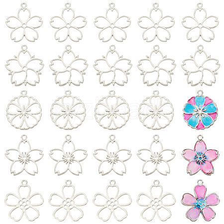 CHGCRAFT 30Pcs 5 Style Alloy Pendants FIND-CA0008-03-1