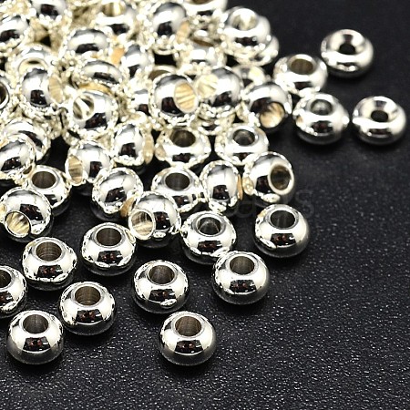 Brass Flat Round Spacer Beads X-KK-M085-18S-NR-1