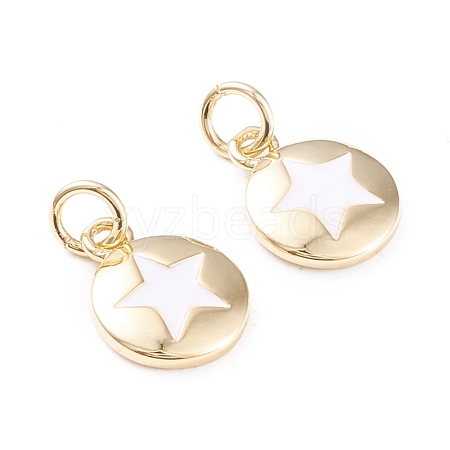 Brass Enamel Charms KK-F814-20G-1