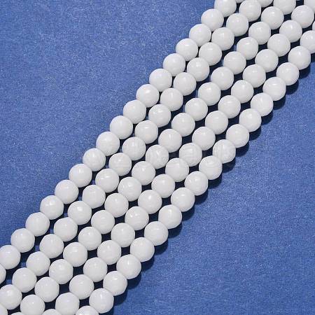 Synthetic White Agate Beads Strands G-D419-6mm-01-1