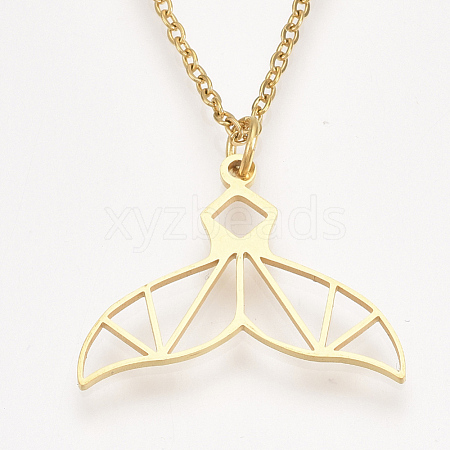 201 Stainless Steel Pendant Necklaces NJEW-T009-JN075-2-45-1