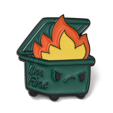 Dumpster Fire Alloy Brooches JEWB-I032-06EB-03-1