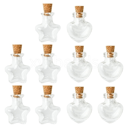 10Pcs 2 Styles Glass Bottle for Bead Containers AJEW-FS0001-11-1