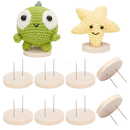 Wooden Crochet Doll Base Support Rack WOOD-WH0131-20B-1