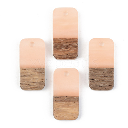 Opaque Resin & Walnut Wood Pendants RESI-S389-044A-C02-1