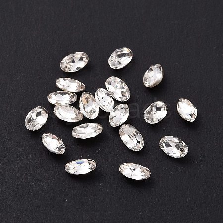 Glass Rhinestone Cabochons GGLA-P002-02C-06-1