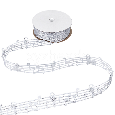 10 Yards Musical Note Double Face Note Polyester Ribbons Accessories SRIB-PH0001-67-1