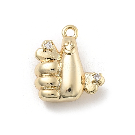 Brass Micro Pave Cubic Zirconia Pendants KK-D283-20G-1