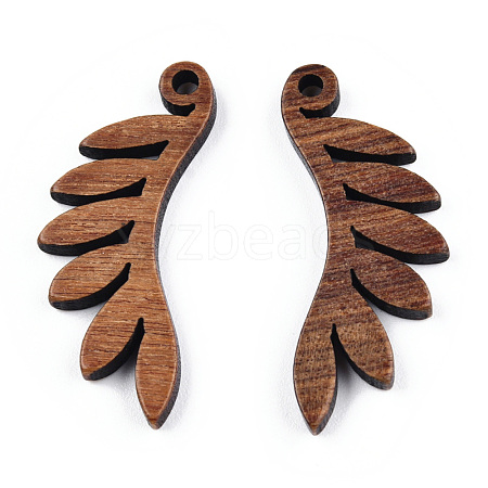 Natural Walnut Wood Pendants WOOD-T023-20-1