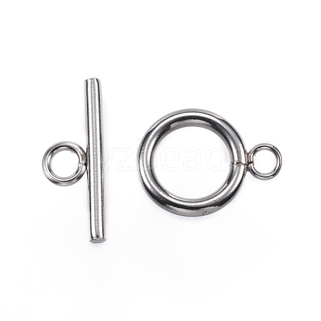 Tarnish Resistant 304 Stainless Steel Toggle Clasps STAS-F040-40C-P-1