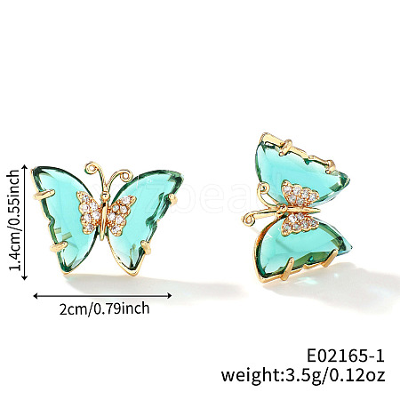 Shiny and Simple Brass Butterfly Stud Earrings FT0122-1-1