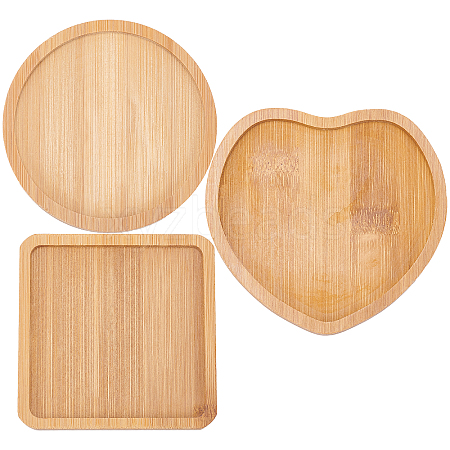 3Pcs 3 Style Wooden Mosaic Coaster Base Bottom Embryo AJEW-GF0004-31-1