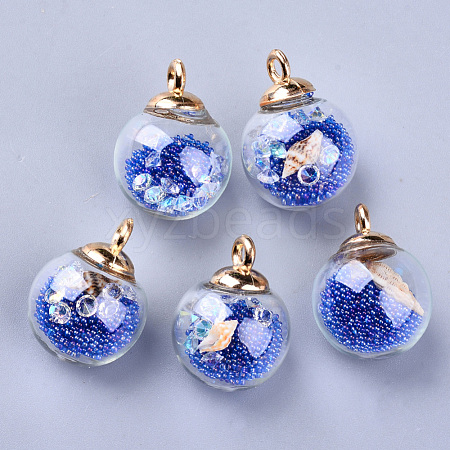 Transparent Glass Globe Pendants GLAA-S181-06D-1