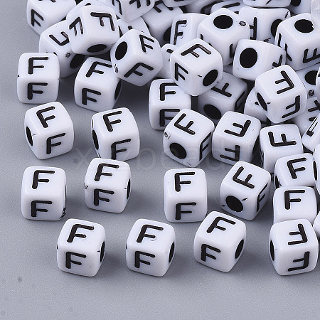 White Opaque Acrylic Beads LS-X-MACR-R869-02F-1