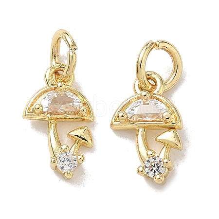 Brass Micro Pave Clear Cubic Zirconia Charms CU-CBADD0C-02G-1