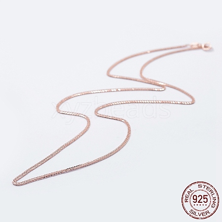 925 Sterling Silver Chain Necklaces STER-F039-45cm-16RG-1