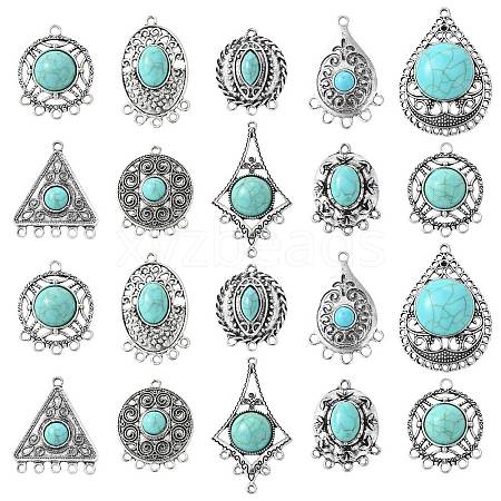 20Pcs 10 Styles Tibetan Style Alloy Chandelier Component Links FIND-CJ0002-36-1