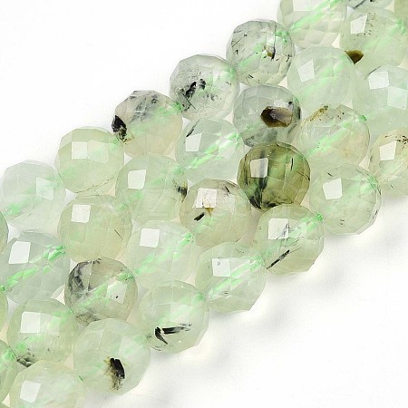 Natural Prehnite Beads Strands G-S345-8mm-28-1