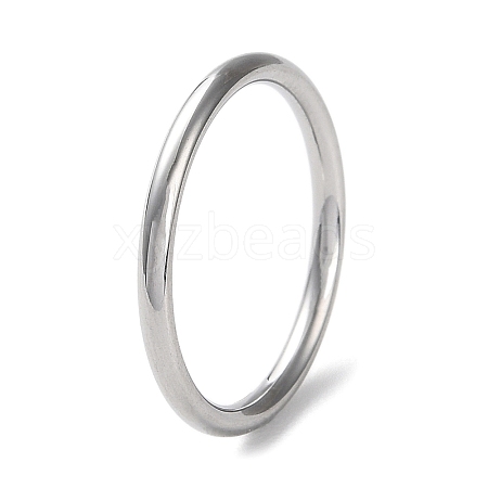 304 Stainless Steel Simple Plain Band Finger Ring for Women Men RJEW-F152-01C-P-1