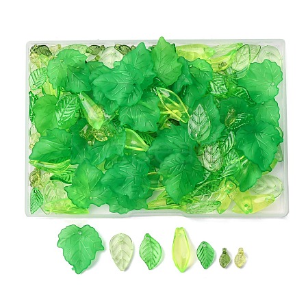 210Pcs 7 Styles Transparent Acrylic Pendants TACR-FP0001-07-1