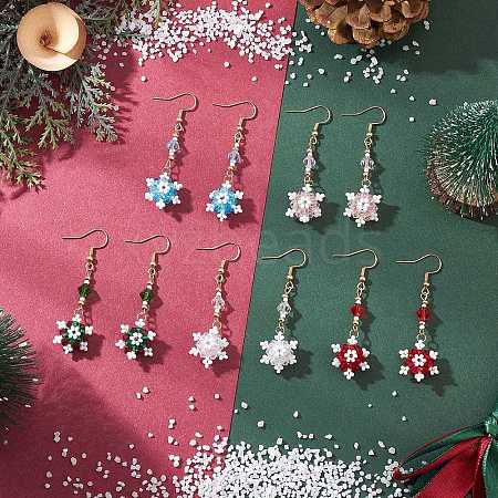 Glass Seed Beads Dnagle Earrings EJEW-MZ00501-1
