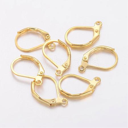 Brass Leverback Earring Findings KK-H670-G-NF-1