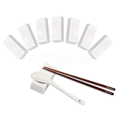 Porcelain Chopsticks Rest Dinner Spoon Stand Knife Fork Holder DJEW-WH0063-26-1