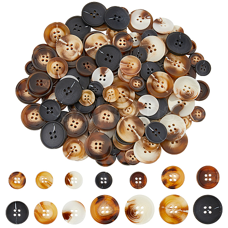 HOBBIESAY 140pcs 14 style Resin Button BUTT-HY0001-04-1