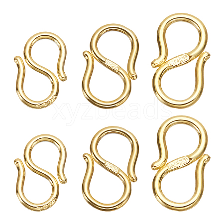 6Pcs 3 Styles 925 Sterling Silver S-Hook Clasps FIND-PH0018-34-1