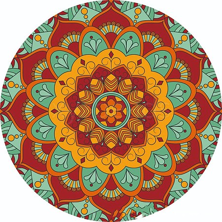 Flat Round with Mandala Pattern Ceramic Cup Coaster PW-WGE4A75-04-1