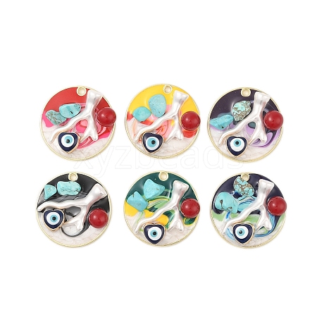 Rack Plating Alloy Enamel Pendants FIND-Z062-01G-1